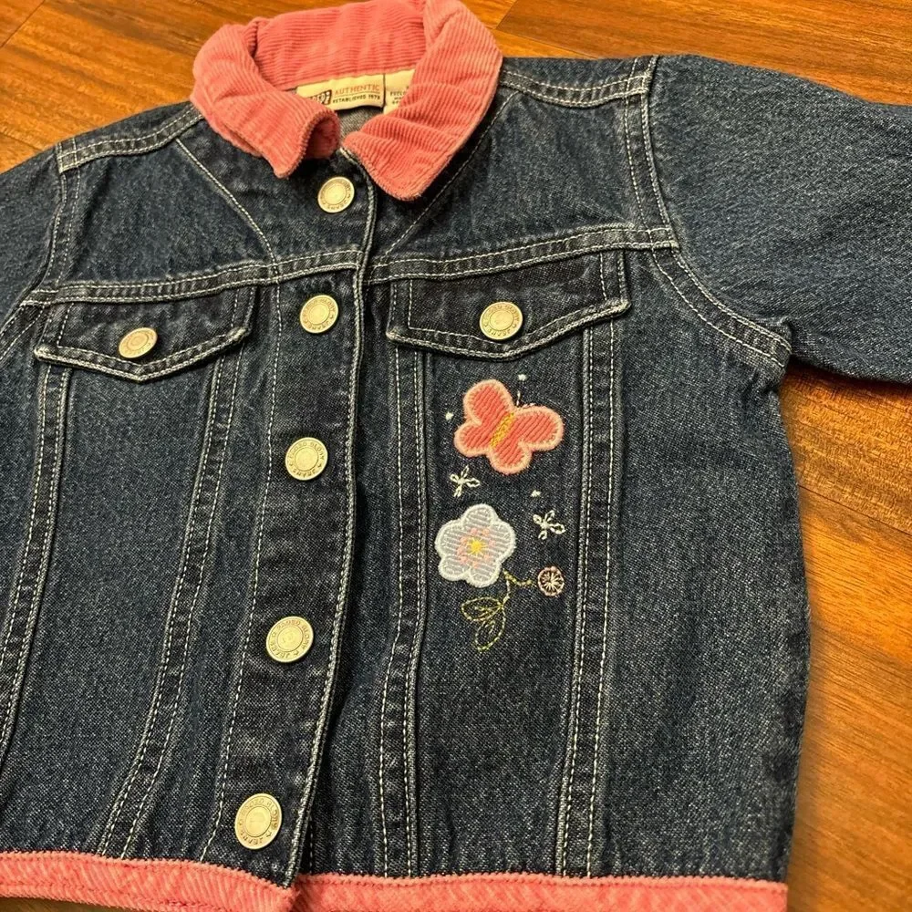 Faded Glory vintage denim embroidered Jean jacket